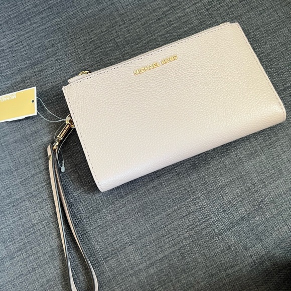 NWT MICHAEL KORS DOUBLE ZIP WRISTLET WALLET 8 IPHONE CASE - Picture 10 of 12